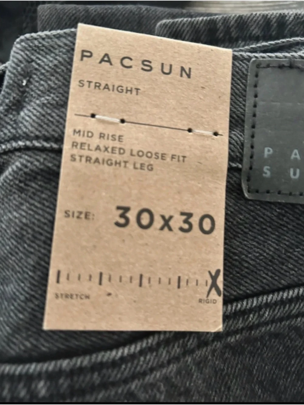 PacSun Men's Straight Jeans in Washed Black